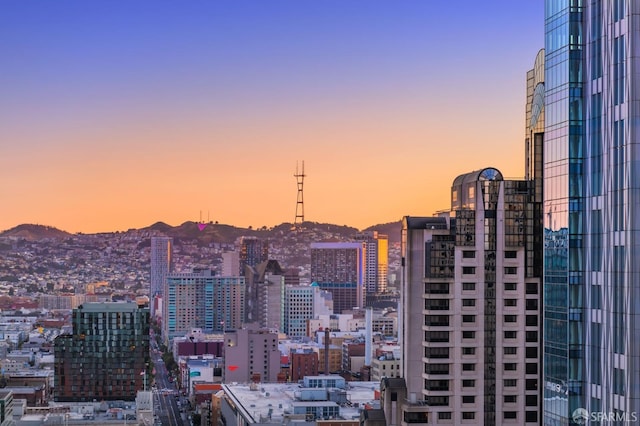 view of city featuring a mountain view