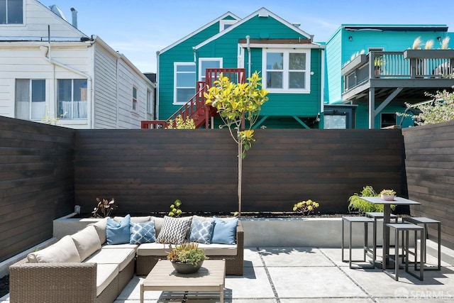 view of patio / terrace featuring an outdoor hangout area