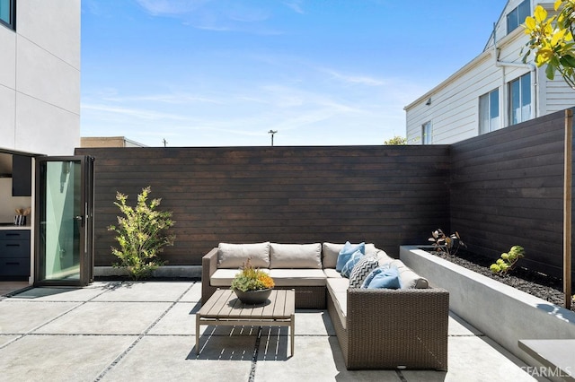 view of patio with an outdoor living space