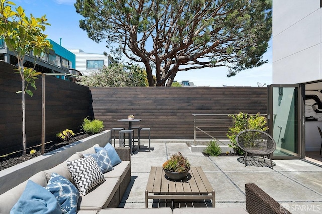 view of patio featuring outdoor lounge area