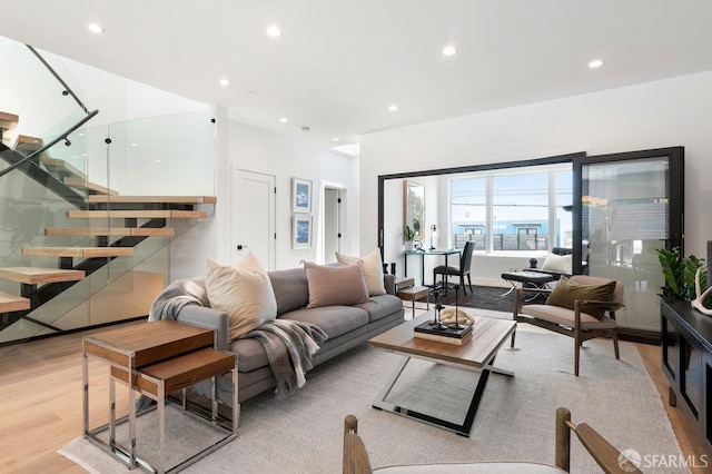 living room featuring light hardwood / wood-style floors