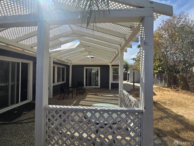 view of patio / terrace featuring a pergola