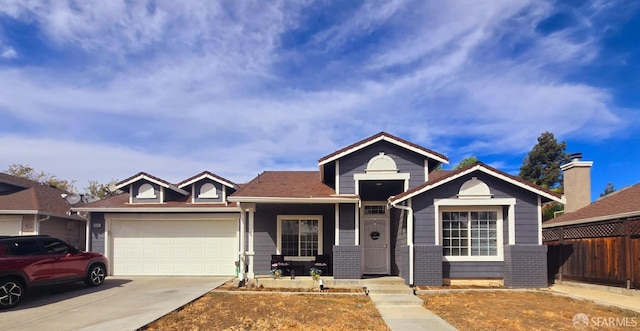 view of front of home with a garage