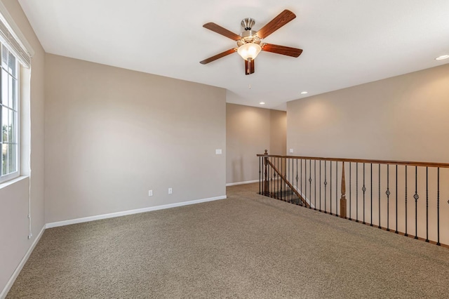 9877 Bluefin Way, Elk Grove, CA 95757 - carpeted empty room featuring ceiling fan and recessed lighting
