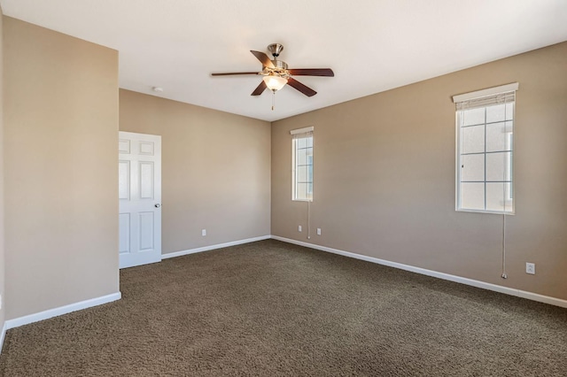 9877 Bluefin Way, Elk Grove, CA 95757 - spare room with ceiling fan and dark colored carpet