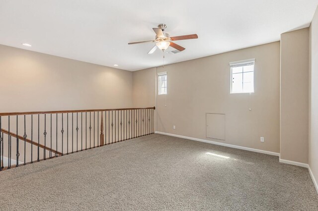 9877 Bluefin Way, Elk Grove, CA 95757 - carpeted spare room with ceiling fan, plenty of natural light, and recessed lighting