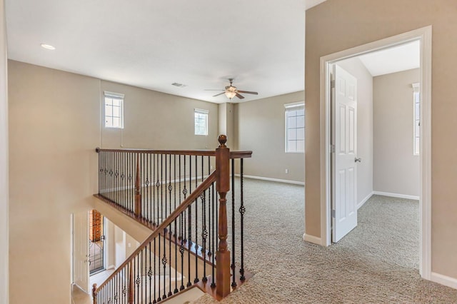 9877 Bluefin Way, Elk Grove, CA 95757 - hallway featuring an upstairs landing and carpet floors