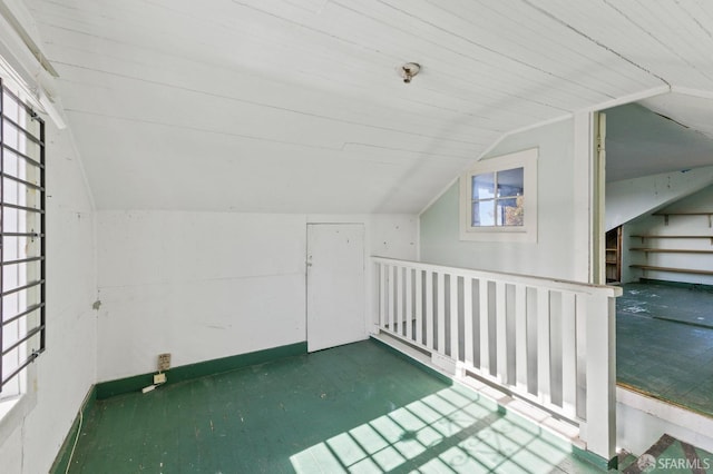 bonus room with lofted ceiling