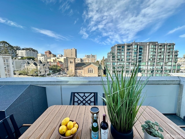 balcony with a city view