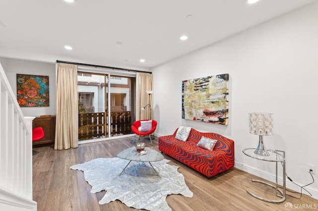 living room featuring hardwood / wood-style flooring