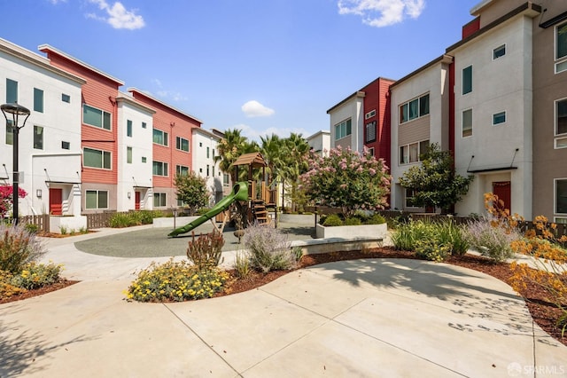 view of property's community featuring a playground