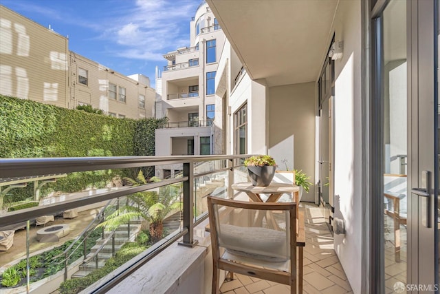 balcony featuring central air condition unit