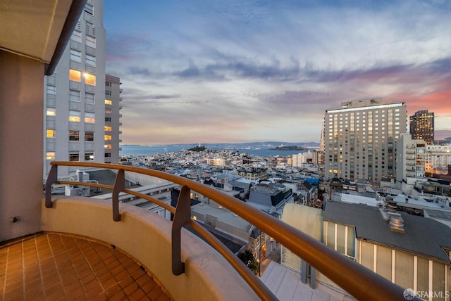 1220 Jones St Unit 601, San Francisco, CA 94109 - balcony at dusk featuring a view of city