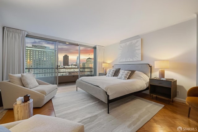 1220 Jones St Unit 601, San Francisco, CA 94109 - bedroom featuring access to exterior, a city view, and baseboards