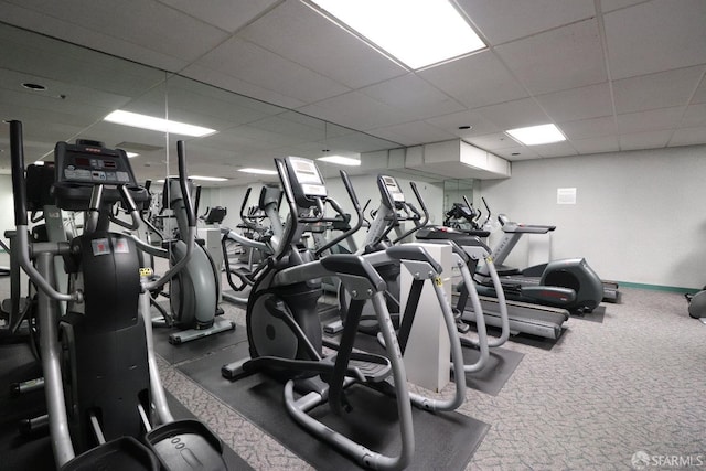 601 Van Ness Ave Unit 712, San Francisco, CA 94102 - gym with a drop ceiling and carpet