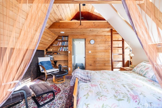 70 Laidley St, San Francisco, CA 94131 - bedroom with wooden walls, lofted ceiling, and wood ceiling