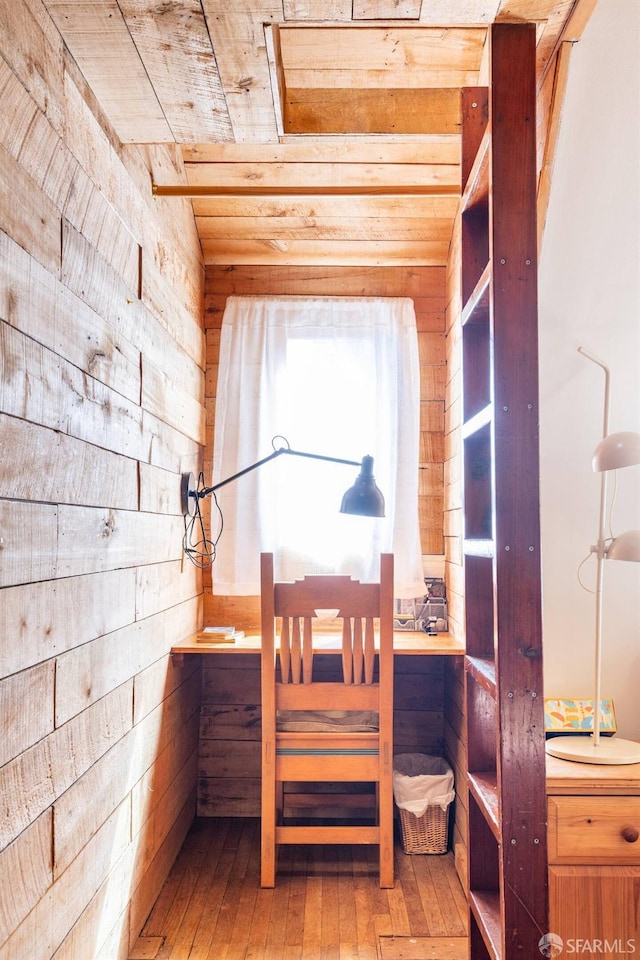70 Laidley St, San Francisco, CA 94131 - bedroom featuring wooden walls, wood ceiling, and hardwood / wood-style flooring