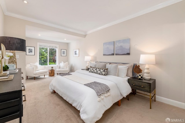 2675 Sutter St, San Francisco, CA 94115 - carpeted bedroom with ornamental molding and recessed lighting