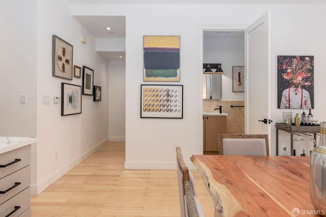 2675 Sutter St, San Francisco, CA 94115 - dining area featuring light wood finished floors and recessed lighting