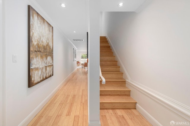 2675 Sutter St, San Francisco, CA 94115 - stairway featuring wood finished floors and recessed lighting