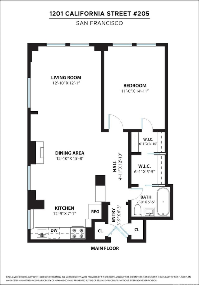 1201 California St Unit 205, San Francisco, CA 94109 - view of home floor plan