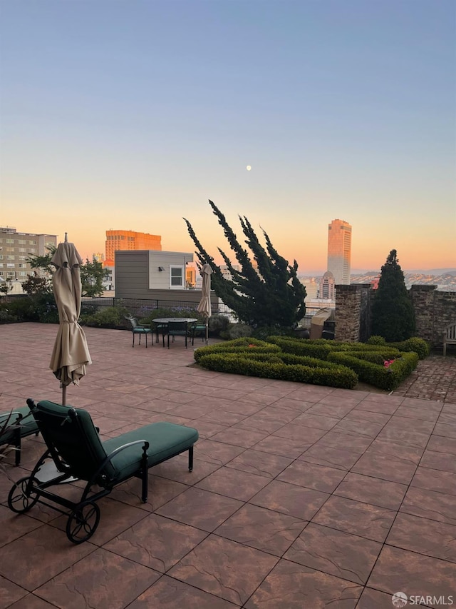 1201 California St Unit 205, San Francisco, CA 94109 - patio terrace at dusk featuring a patio area