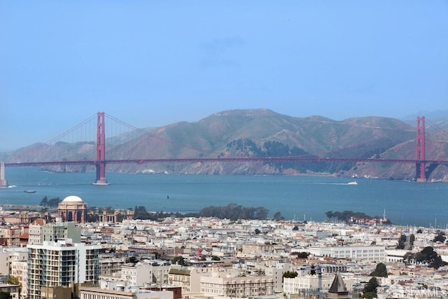 1201 California St Unit 205, San Francisco, CA 94109 - water view with a notable bridge and a mountainous background