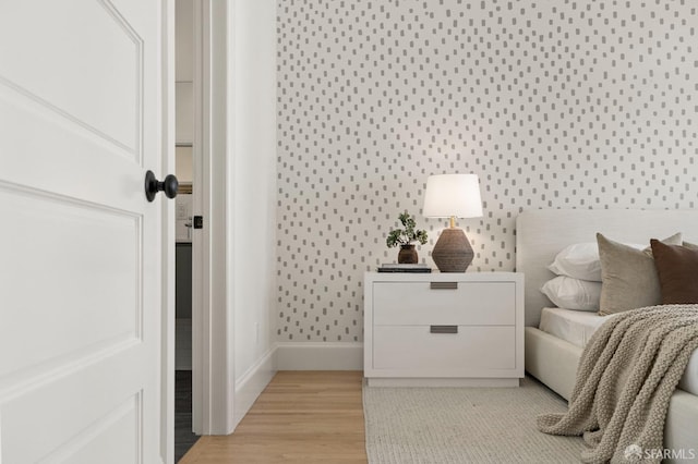 bedroom featuring light hardwood / wood-style floors