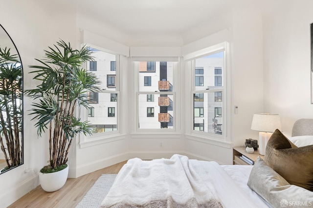 bedroom featuring light hardwood / wood-style flooring