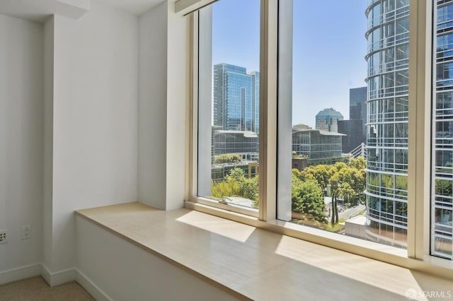 301 Mission St Unit 16H, San Francisco, CA 94105 - interior space featuring a view of city and baseboards