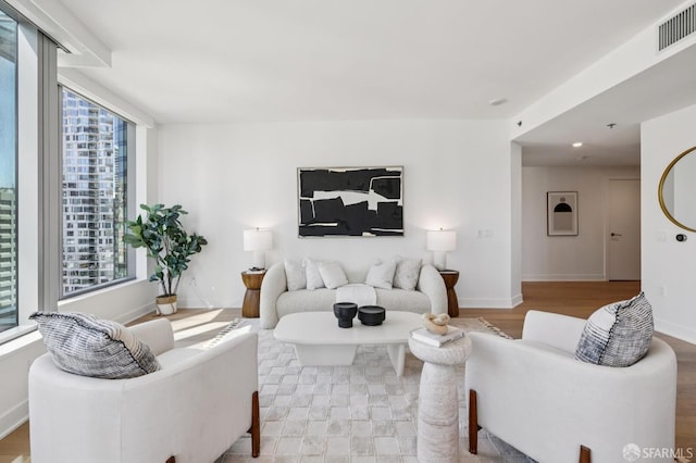 338 Main St Unit 19G, San Francisco, CA 94105 - living area with baseboards and wood finished floors