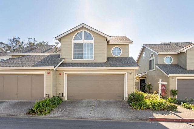 view of property featuring a garage