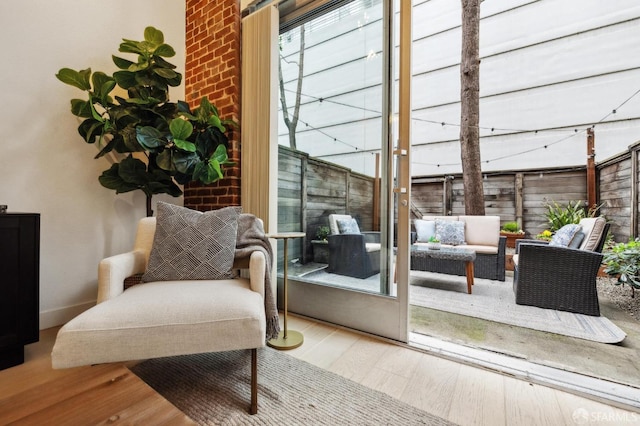 interior space featuring wood-type flooring