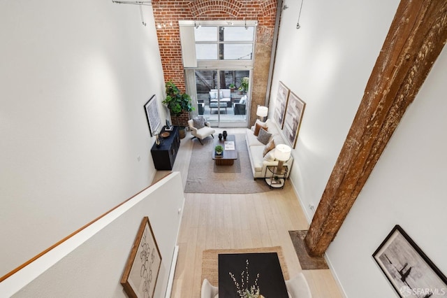 living room featuring light hardwood / wood-style flooring