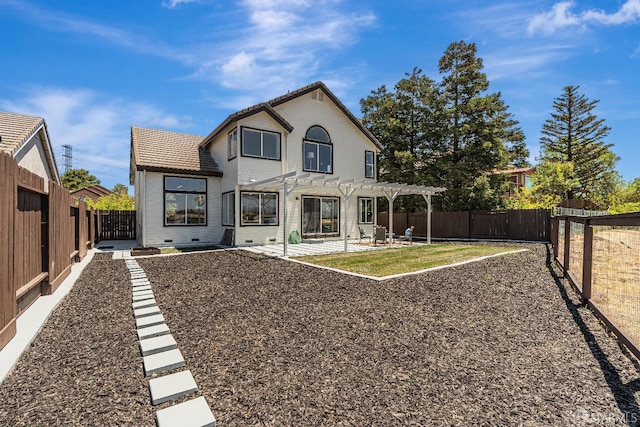 4156 N Amargosa Dr N, Antioch, CA 94531 - rear view of house featuring a pergola, a patio area, a fenced backyard, and a tiled roof