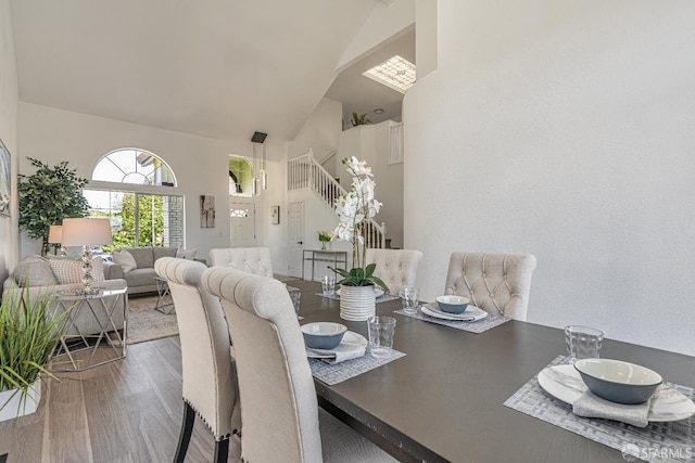 4156 N Amargosa Dr N, Antioch, CA 94531 - dining area featuring high vaulted ceiling and wood finished floors