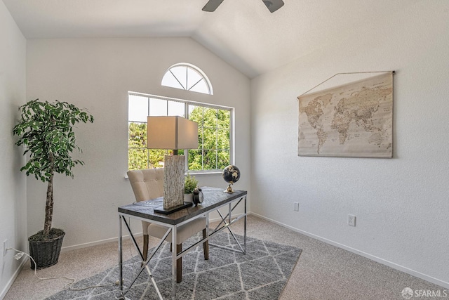4156 N Amargosa Dr N, Antioch, CA 94531 - carpeted home office with vaulted ceiling and a ceiling fan