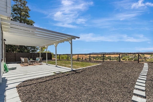 4156 N Amargosa Dr N, Antioch, CA 94531 - fenced backyard featuring a mountain view, a pergola, and a patio