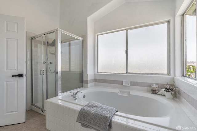 4156 N Amargosa Dr N, Antioch, CA 94531 - bathroom featuring a shower stall, a garden tub, and tile patterned floors