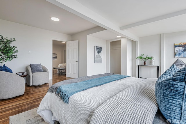 1567 44th Ave, San Francisco, CA 94122 - bedroom with recessed lighting, wood finished floors, and beam ceiling