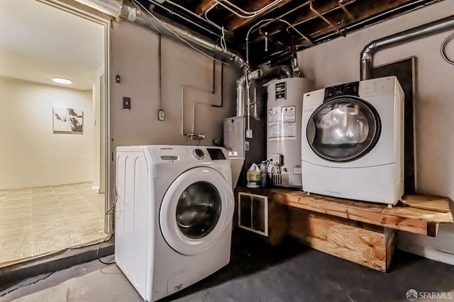 1567 44th Ave, San Francisco, CA 94122 - laundry area featuring gas water heater and washer and dryer
