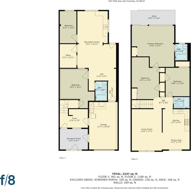 1567 44th Ave, San Francisco, CA 94122 - view of home floor plan