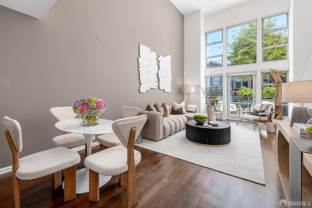 1970 Sutter St Unit 107, San Francisco, CA 94115 - dining space featuring wood finished floors and a high ceiling