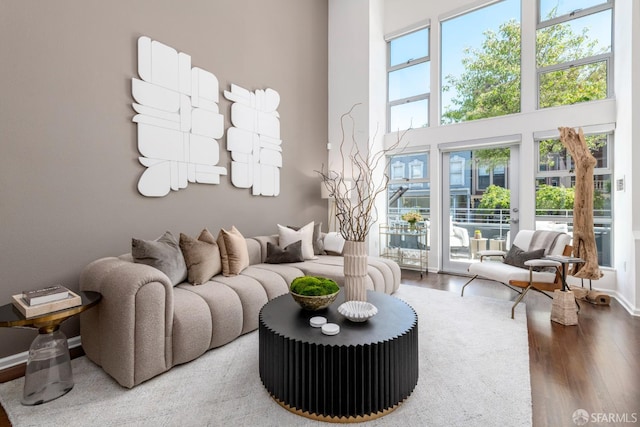 1970 Sutter St Unit 107, San Francisco, CA 94115 - living area with wood finished floors and a high ceiling