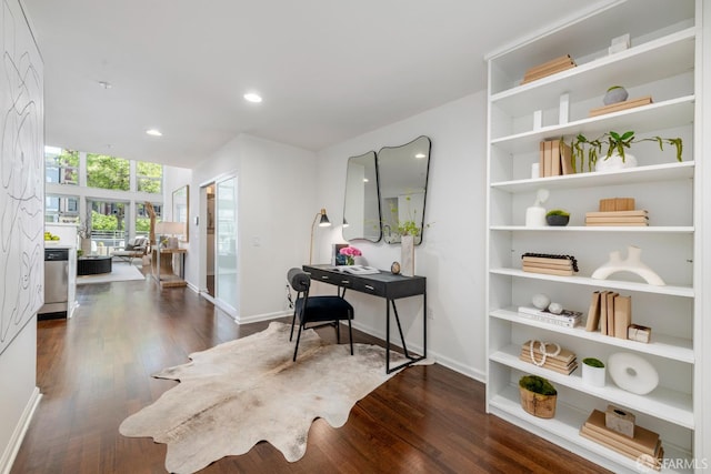 1970 Sutter St Unit 107, San Francisco, CA 94115 - home office featuring dark wood-type flooring and recessed lighting