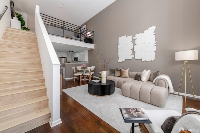 1970 Sutter St Unit 107, San Francisco, CA 94115 - living room with stairway and wood finished floors