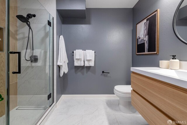 1970 Sutter St Unit 107, San Francisco, CA 94115 - bathroom with vanity, a shower stall, and marble look tiles
