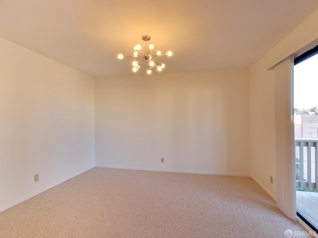 1279 41st Ave, San Francisco, CA 94122 - unfurnished room featuring light carpet and a chandelier