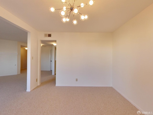 1279 41st Ave, San Francisco, CA 94122 - empty room featuring light carpet and a chandelier