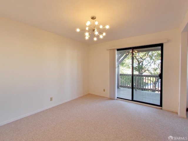 1279 41st Ave, San Francisco, CA 94122 - unfurnished room with light colored carpet and a chandelier